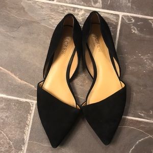 J crew black suede flats size 7